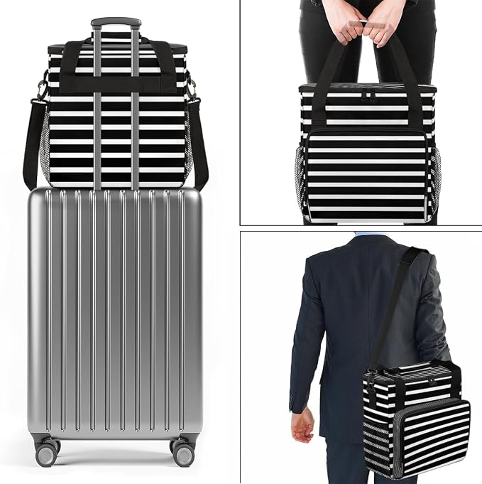 Black and White Striped Coffee Machine Bag Compatible - Image 7