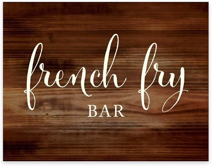 Andaz Press Wedding Party Signs, Rustic Wood Print, 8.5x11-inch, French Fry by AndazPress