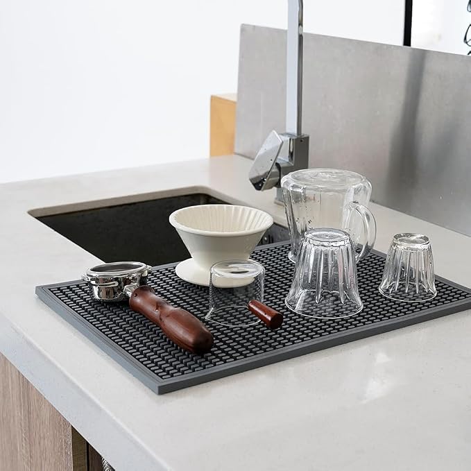 watchget Gray Silicone Coffee Bar Mat - Image 5