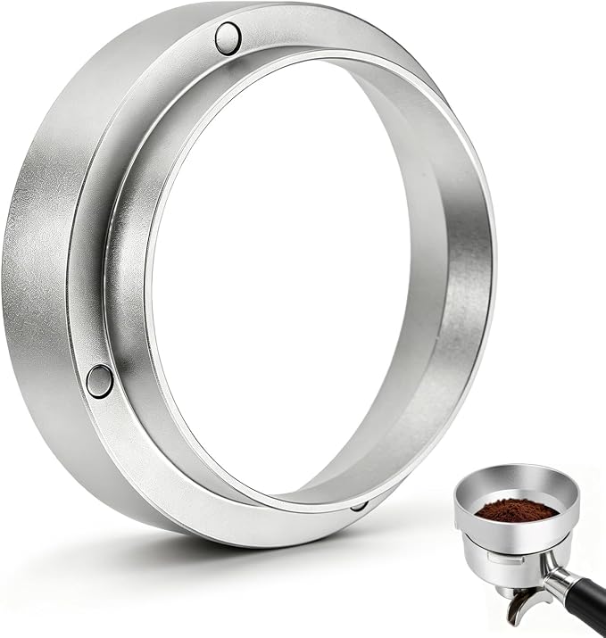 58mm Portafilter Funnel with Magnetic, Aluminum Magnetic Coffee Dosing Ring - Image 2