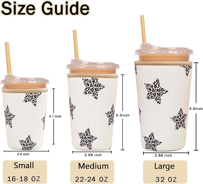Reusable Insulated Sleeve for Iced Coffee Cup, Coffee Neoprene Sleeve for Cold - Image 5