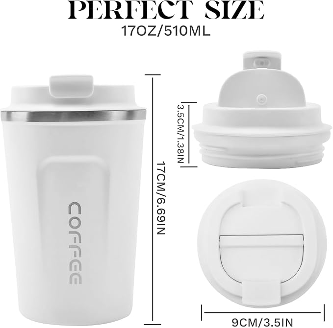 YINBAOGE Insulated Travel Coffee Mug, Spill & Leak Proof, Portable To Go - Image 4