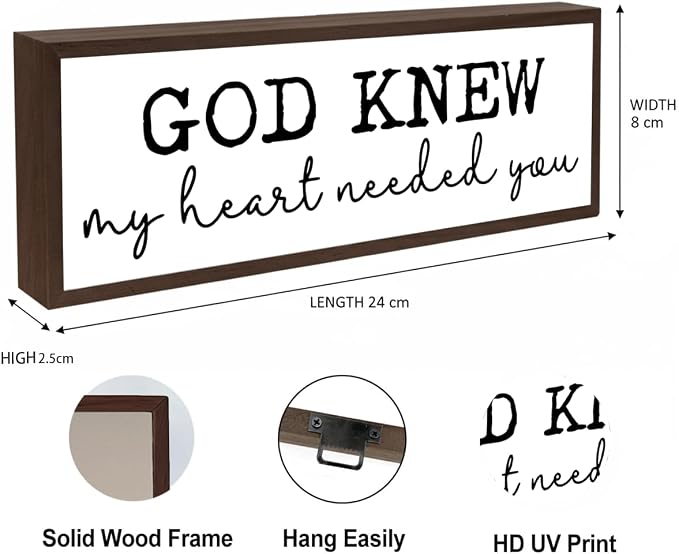 God Knew My Heart Needed You Sign, Christian Wood Sign, Decorative Wooden Box - Image 5