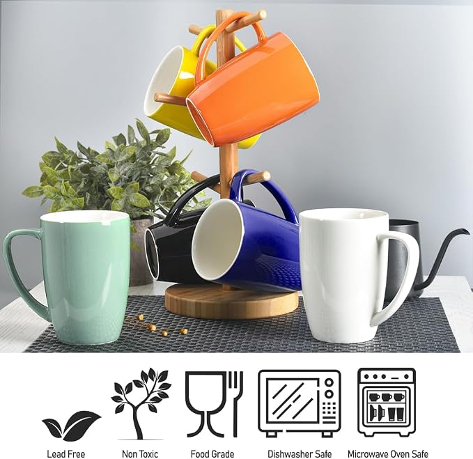 homEdge Porcelain Mug Set, 16 Ounces Cup - Image 4