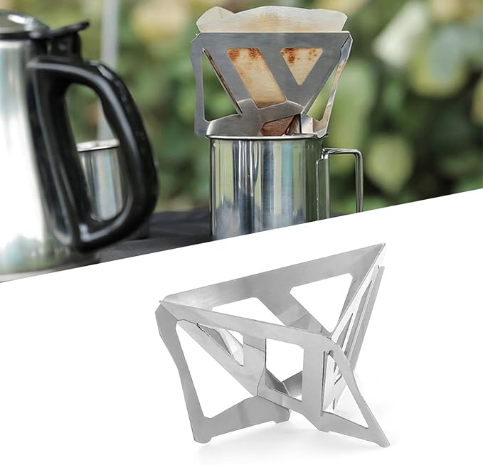 SagaSave Folding Coffee Drip Stainless Steel Reusable Holder Cone Coffee Filter - Image 8