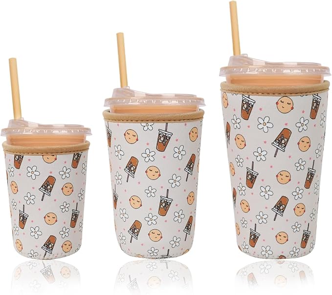 Reusable Insulated Neoprene Iced Coffee Cup Sleeve, Durable Drink Sleeve by Unknown