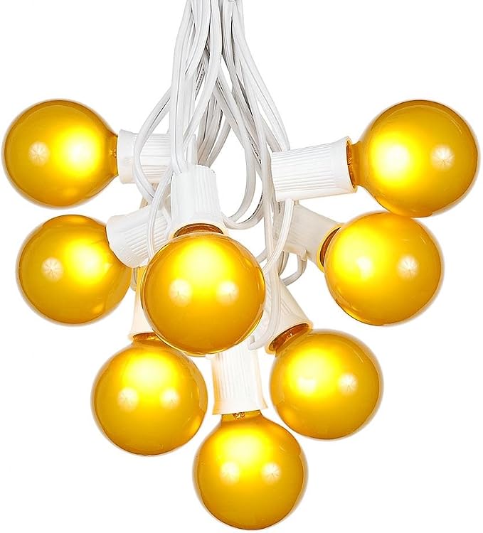 G50 Patio String Lights with 25 Yellow Globe Bulbs – Wedding Outdoor String by NoveltyLights-LightExperts