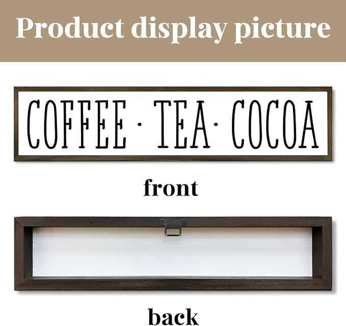 Rustic Wooden Coffee Tea Cocoa Sign - Image 3