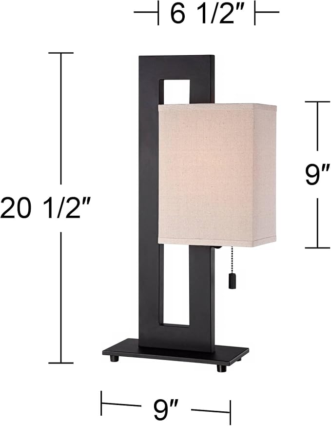 360 Lighting Modern Accent Table Lamp 20.5" High Rich Espresso Bronze Brown - Image 4