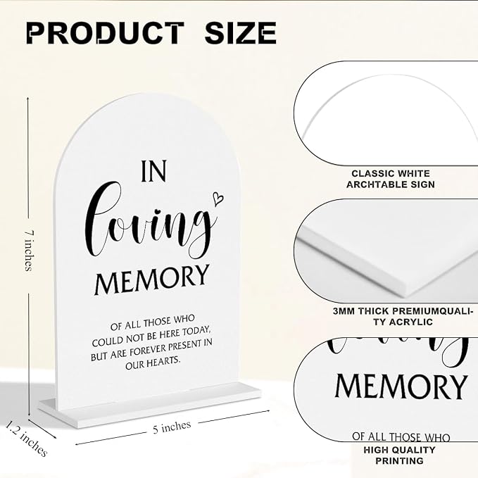 In Loving Memory Wedding Sign， Memorial Table Decor，Memory Table Sign - Image 3