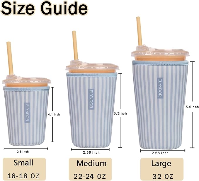 Reusable Insulated Sleeve for Iced Coffee Cup, Coffee Neoprene Sleeve for Cold - Image 5