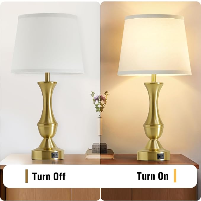 Luvkczc 22" Gold Table Lamps Set of 2 - Image 3