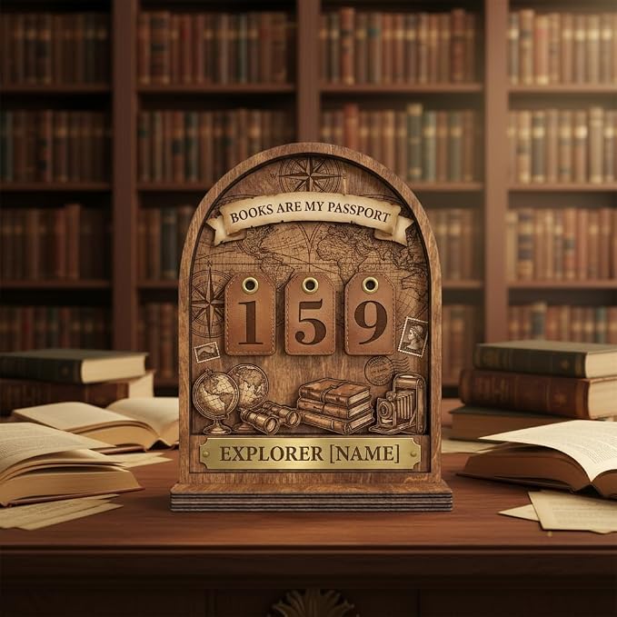 Personalized Book Read Tracker, Wooden Books Read This Year Counter, Reading - Image 4