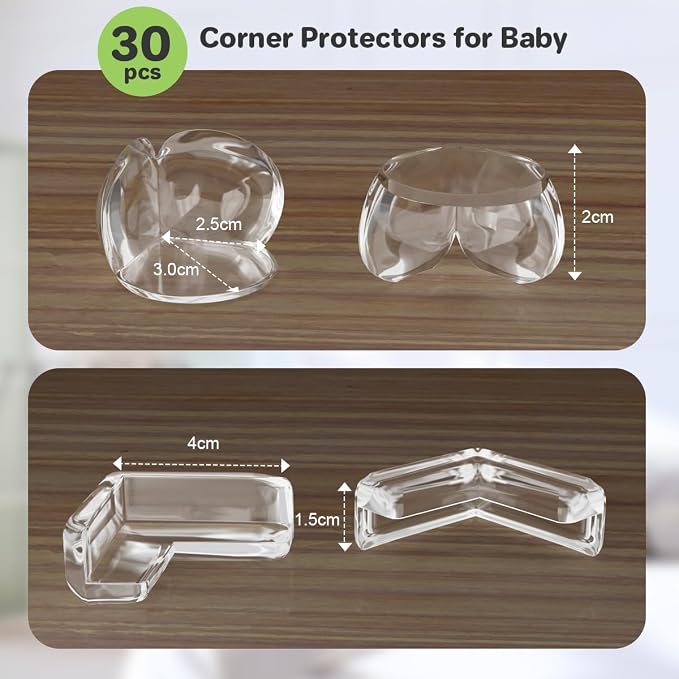 30 Pack Clear Baby Corner Protectors, L-Shaped & Spherical Furniture Edge Guards - Image 4