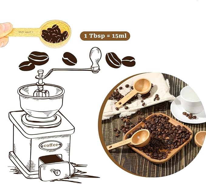 Beech Wooden Coffee Scoop - 15ml Tablespoon Measuring Spoon - Image 5
