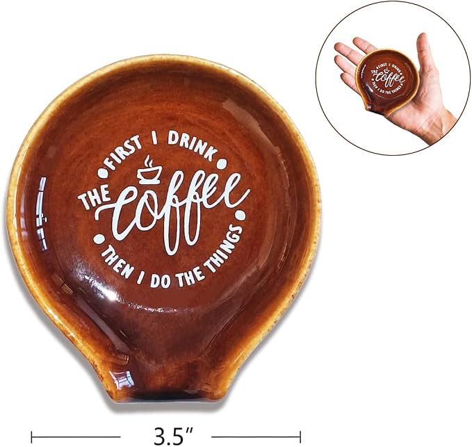 Funny Coffee Quote First I Drink The Coffee Then I Do The Things Ceramic Spoon - Image 2