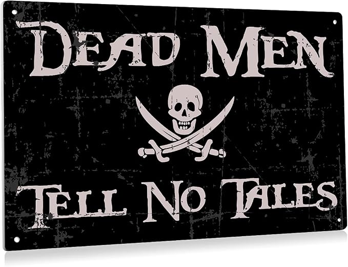 BEASTZHENG Funny Dead Men Tell No Tales Metal Tin Sign Pirate Wall Decor | by BEASTZHENG