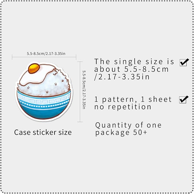 50PCS Sushi Stickers for Water Bottles Laptop, Japanese Cooking Party - Image 7