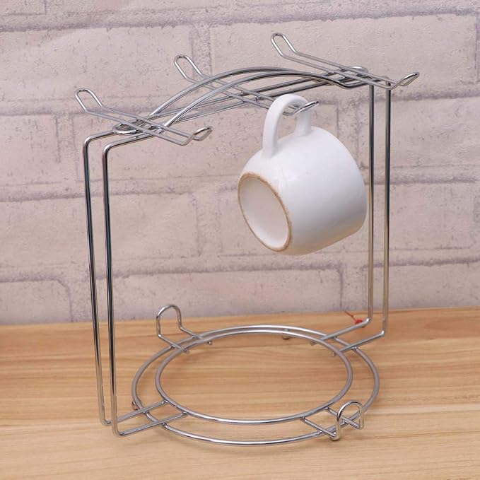 OSALADI Stainless Steel Cup Plate Organizer Rack - Image 8
