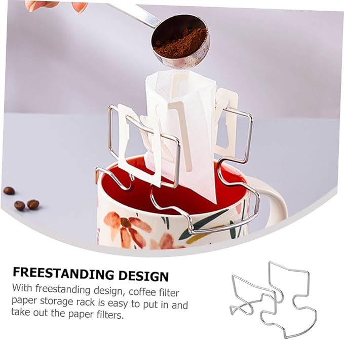 2 Set Dripper Stand Stainless Filter Bag Holder Hanging Ear Dripper - Image 3