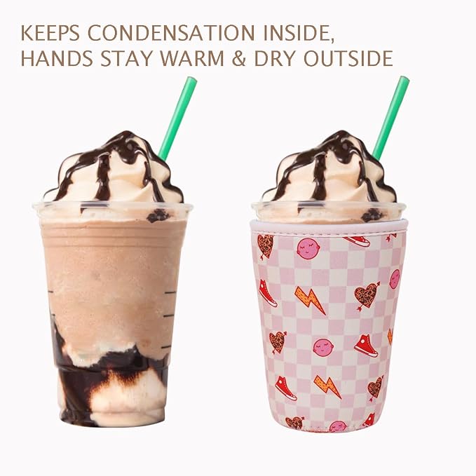 Reusable Insulated Neoprene Iced Coffee Cup Sleeve, Durable Drink Sleeve - Image 6