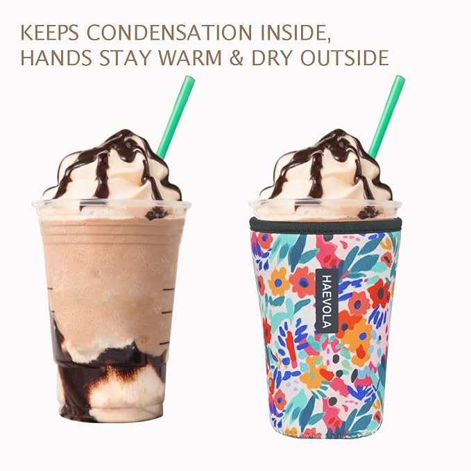 Reusable Insulated Neoprene Iced Coffee Cup Sleeve, Durable Drink Sleeve - Image 6