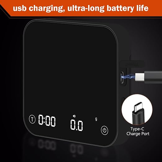 Mini Coffee Scale with Timer Automatic, 0.1g/2000g Rechargeable Precision - Image 8