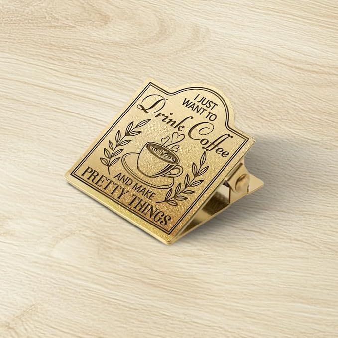 ANATTASOUL Travel Journal Clip Vintage Coffee Dessert Metal Book Clips - Image 6