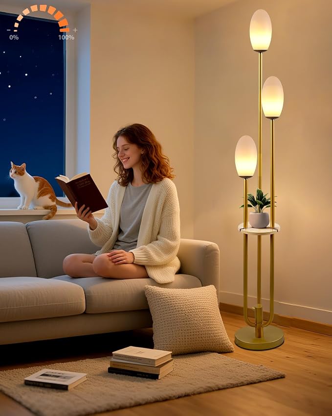 Lightdot Gold Dimmable Floor Lamp by LightdotLighting