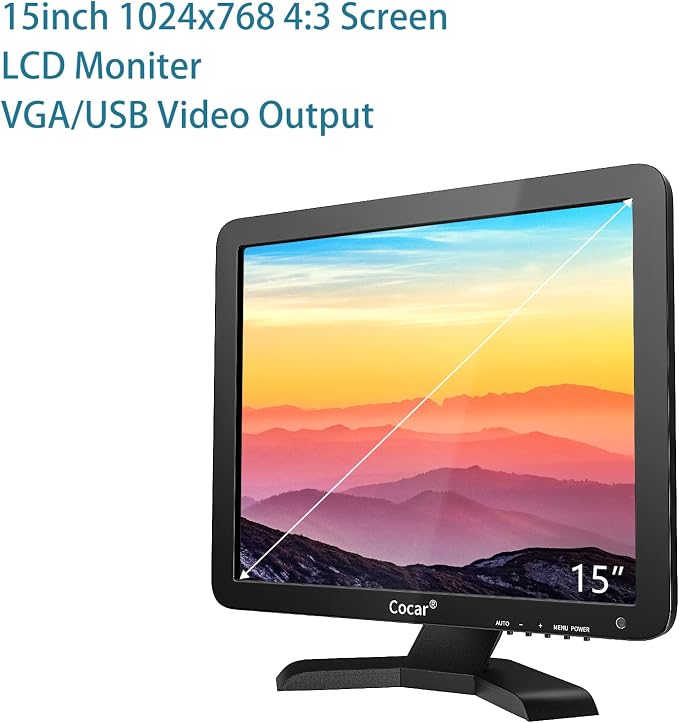 Cocar 15-inch Touchscreen Monitor, LCD 1024x768 Resolution - Image 2