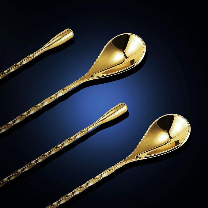 12 Inches Mixing Spoon Stainless Steel, 2 Pack Spiral Pattern Bar Spoon - Image 5