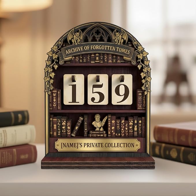 Personalized Book Read Tracker, Wooden Books Read This Year Counter, Reading by Unknown