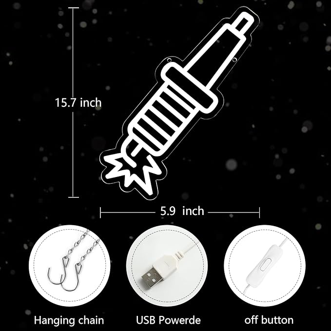 Spark Plugs Neon Signs for Wall Decor Neon Lights for Bedroom Led Business - Image 3