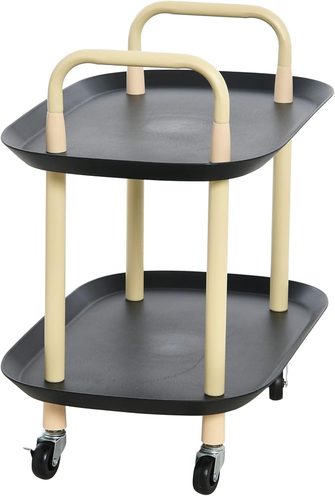 Main + Mesa Modern Plastic and Metal 2-Tier Trolley - Image 6