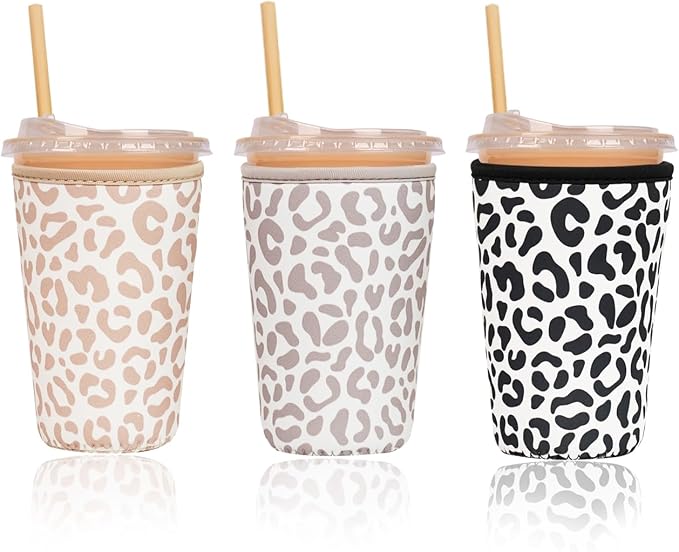 Haevola 3 Pieces Reusable Insulated Neoprene Iced Coffee Cup Sleeve, Durable by Unknown