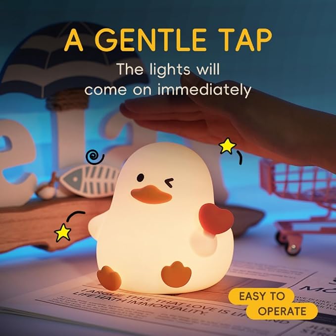 Duck Night Light for Adults Kids, Cute Silicone Animal Dimmable Nursery - Image 7