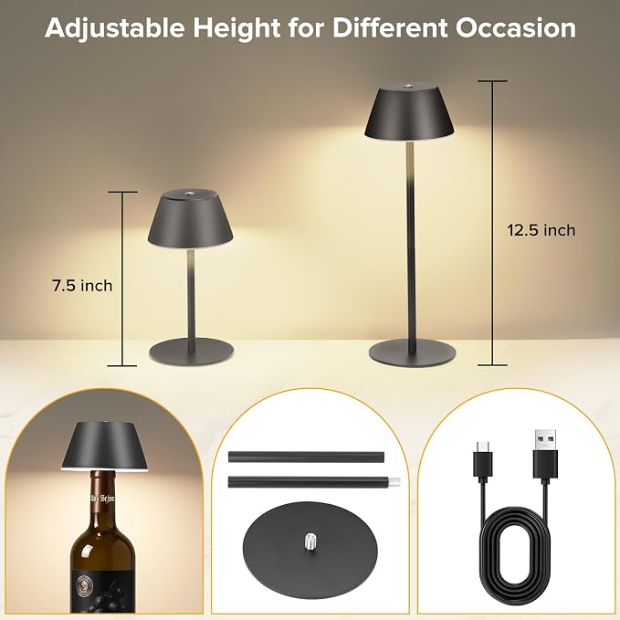 Cordless Table Lamps, LED Rechargeable Battery Operated Lamp - Image 4