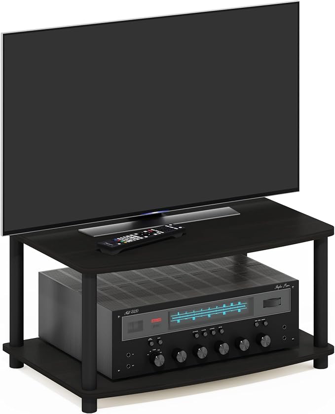 Furinno TURN-N-TUBE TV Riser Stand, 2-Tier Small Elevated No Tools TV Stand by Furinno-FitsYourSpaceFitsYourBudget