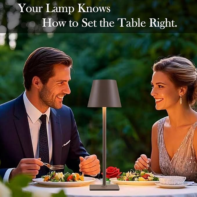4 Pack Brown Cordless Table Lamps-Wireless Rechargeable Lamps Bulk of 4 - Image 9