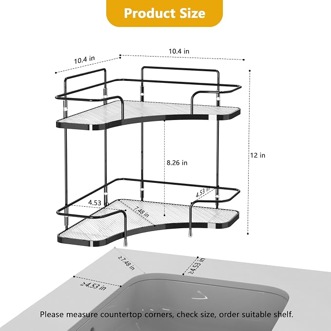 FOLLOWIN 2 Tier Countertop Corner Organizer, Corner Shelf - Image 3