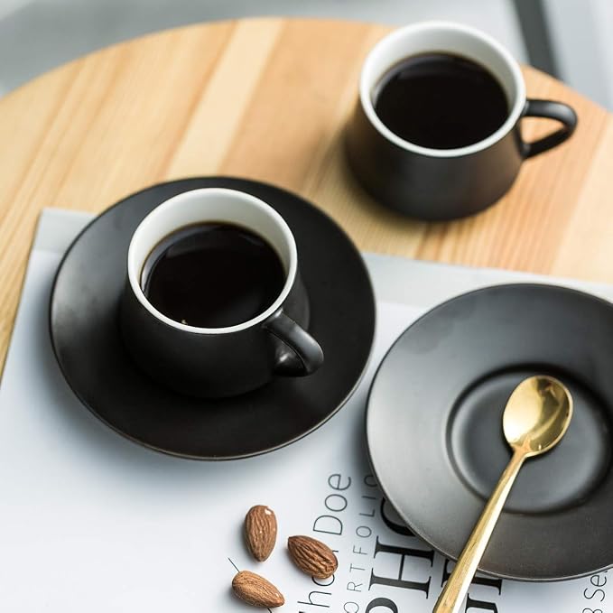 YHOSSEUN Ceramic Espresso Cups Set of 6, 4 OZ Expresso Shots Cup - Image 8
