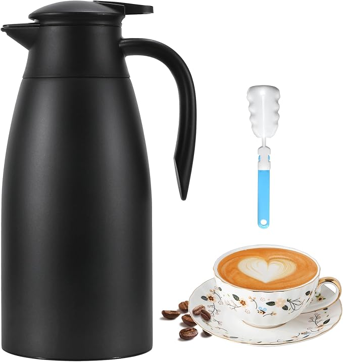 Thermal Coffee Carafe, Updated Insulated Stainless Steel Coffee Carafes by Dumfoin