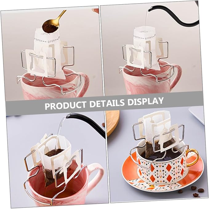 MAGICLULU Fine Mesh Strainer Hanging Ear Drip Holder Drip Bag Stand Cup Filter - Image 2
