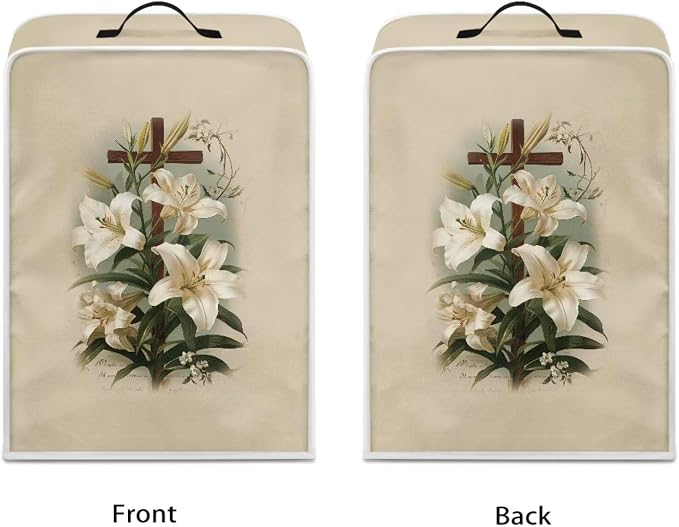 Cross Floral Coffee Maker Cover Easter Decor Lightweight Kitchen Accessories - Image 2