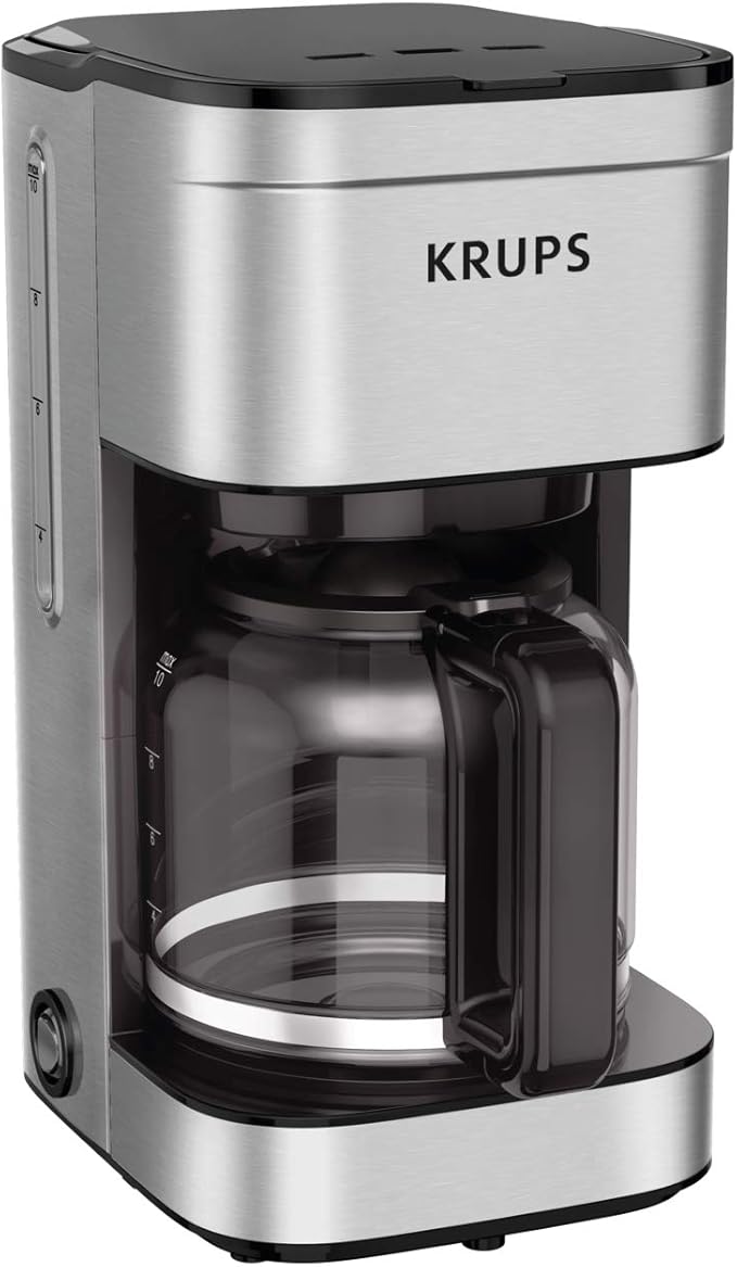 KRUPS Coffee Maker 10 Cups Simply Brew Stainless Steel Drip Coffee Maker by KRUPS