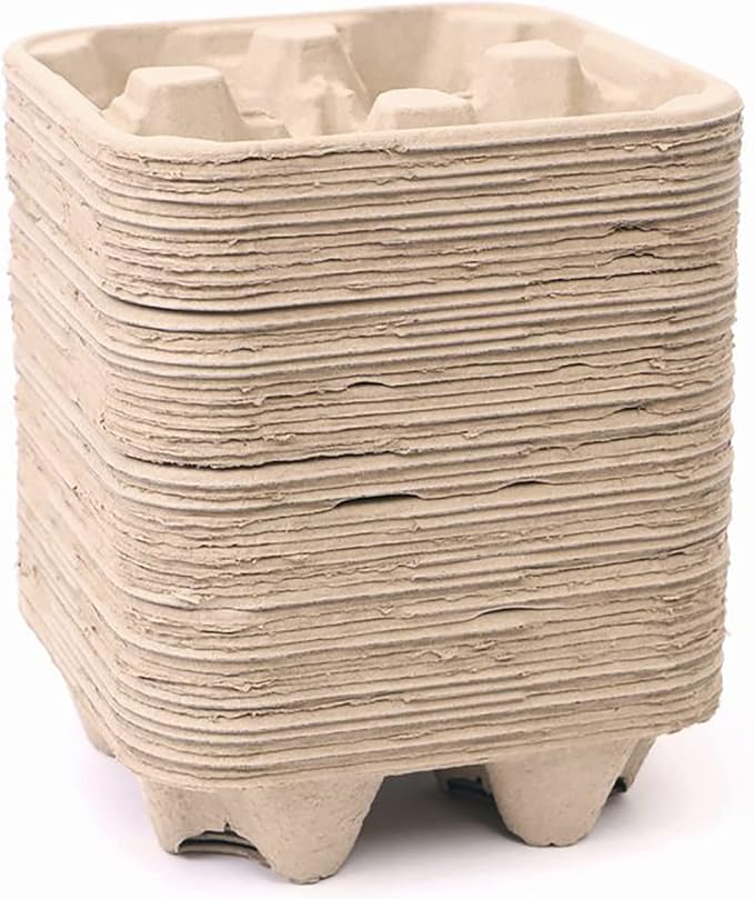 4 Cup Drink Carriers Disposable Coffee Take Out Trays 100 Pcs Pack Pulp Fiber - Image 4