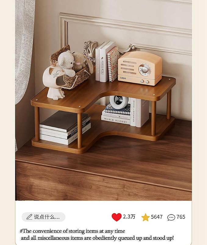 2-tier Kitchen countertop corner spice rack, household Cupboard Cabinet coffee - Image 4