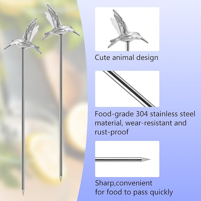 Stainless Steel Greylag Goose Martini Cocktail Picks - Image 3