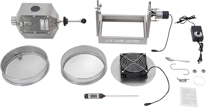 Coffee Bean Roaster with Coffee Bean Cooler, Gas 500g Coffee Bean Baker Drum - Image 9