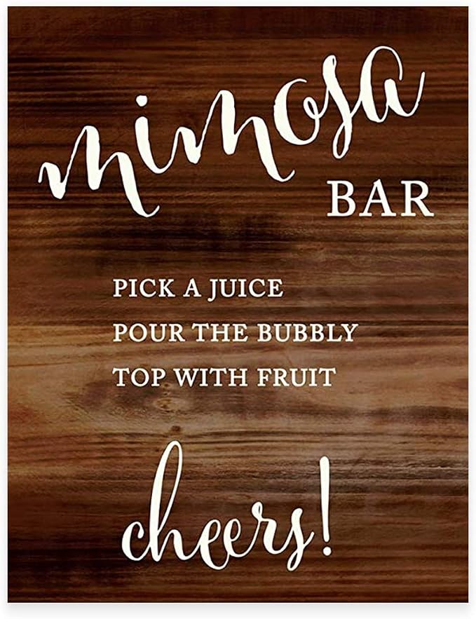 Andaz Press Wedding Party Signs, Rustic Wood Print, 8.5x11-inch, Build Your Own by AndazPress